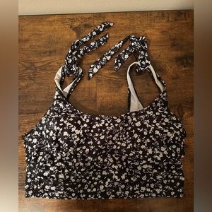 🩷 SHEIN EUC: Floral Black & White Bikini 👙